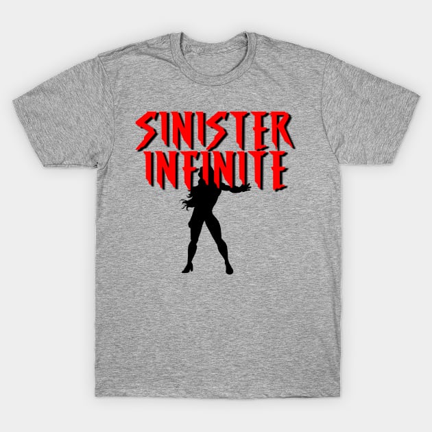 SINISTER INFINITE Female (Black Silhouette) T-Shirt by Zombie Squad Clothing